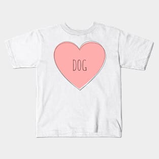 I Love Dog Heart Kids T-Shirt